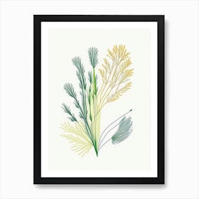 Fennel Seed Spices And Herbs Minimal Line Drawing 3 Art Print