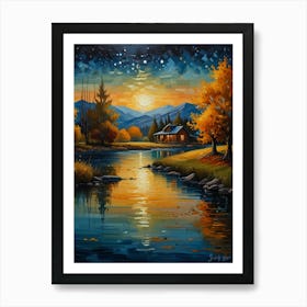 Sunset By The River Art Print