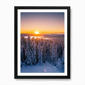 A Winter Scenario At The Heart Of The Arctic Where Pines And Wilderness Blend With The Serene Hues (4) Art Print