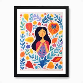 Matisse Inspired Heart Illustration Of A Person 1 Art Print