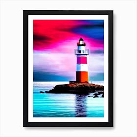 Lighthouse Waterscape Pop Art Photography 2 Art Print