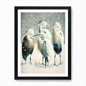 Egrets In Winter Art Print