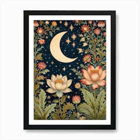 William Morris Moon And Flowers 38 Art Print