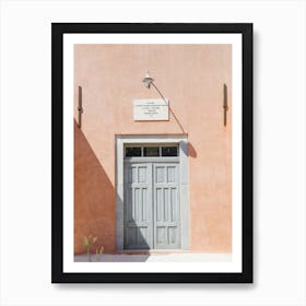 Orange Greek Island Door Art Print