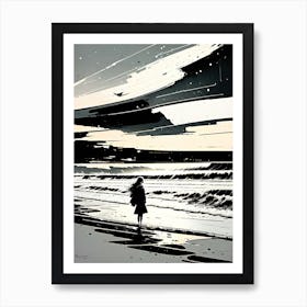 Girl On The Beach Art Print