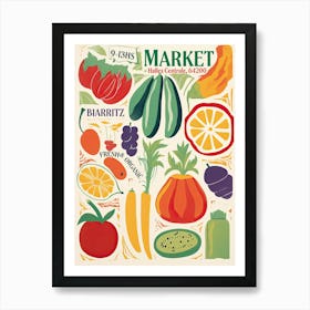 Fruits And Veggies Market Biarrtiz France Art Print