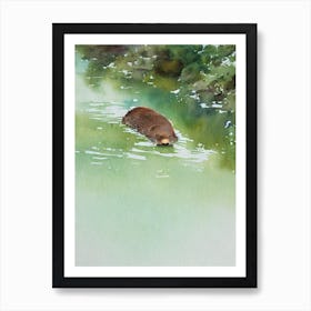 River Otter Storybook Watercolour Art Print
