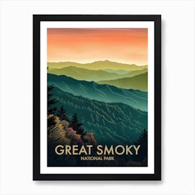 Great Smoky National Park Vintage Travel Poster 19 Art Print