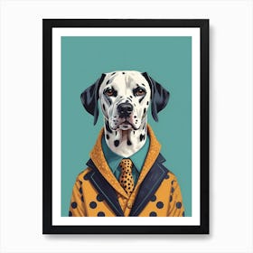 Dalmatian Dog Portrait In A Suit (11) Art Print