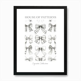 Black And White Bows 4 Pattern Poster Art Print