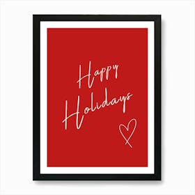 Happy Holidays - Red Art Print