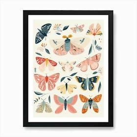 Colourful Insect Illustration Moth 41 Poster