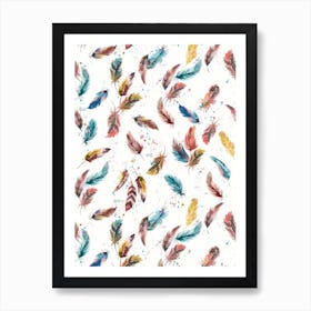 Magical Bohemian Feathers Art Print