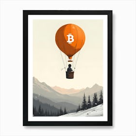 Bitcoin Hot Air Balloon Art Print