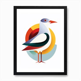 Colourful Geometric Bird Seagull 2 Art Print