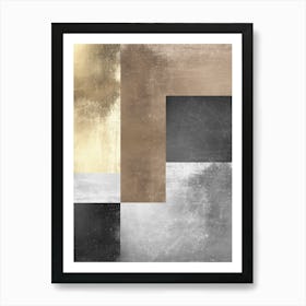 Metal and gold geometry 19 Art Print