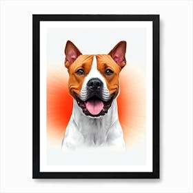 American Staffordshire Terrier Illustration Dog Art Print