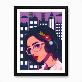 Young Detective Woman on a Midnight Pursuit Art Print