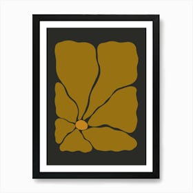 Autumn Flower 03 - Soot Brown Art Print