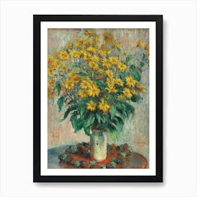 Jerusalem Artichoke Flowers, Claude Monet Art Print