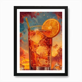 Iced Tea At Sunset Art Print