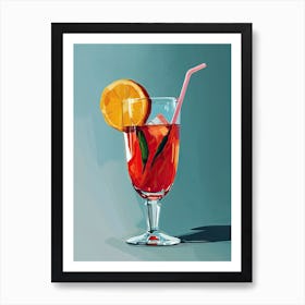 Cocktail Odyssey: Mid-Century Palette Art Print