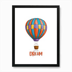Hot Air Balloon Vector Illustration Art Print