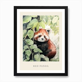 Beatrix Potter Inspired  Animal Watercolour Red Panda 3 Art Print