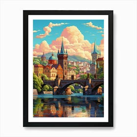 Prague Pixel Art 3 Art Print