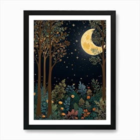 Night In The Forest 3 Art Print