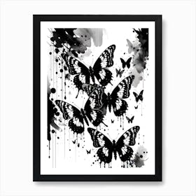 Black And White Butterflies 7 Art Print