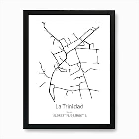 La Trinidad,Mexico Minimalist Map Art Print