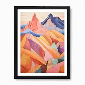 Cerro Merce Peru 2 Colourful Mountain Illustration Art Print