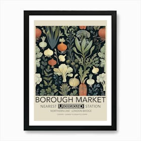 Borough Market 1 Vintage Underground Travel Poster Art Print