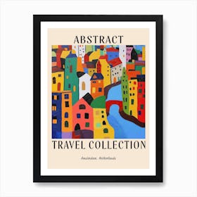 Abstract Travel Collection Poster Amsterdam Netherlands 6 Art Print