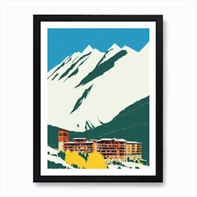 La Thuile, Italy Midcentury Vintage Skiing Poster Art Print