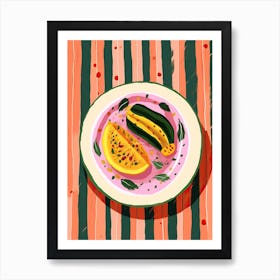 A Plate Of Pumpkins, Autumn Food Illustration Top View 44 Art Print