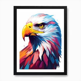 Colourful Geometric Bird Bald Eagle 3 Art Print