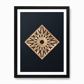 Abstract Geometric Gold Glyph on Dark Teal n.0173 Art Print