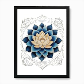 India National Flower the Lotus Flower Mandala Inspired Art Print