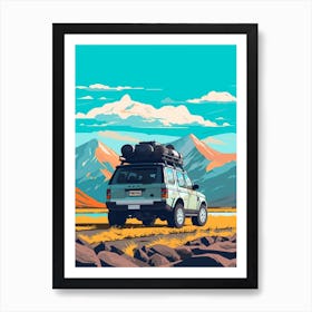 A Range Rover In The Andean Crossing Patagonia Illustration 4 Art Print