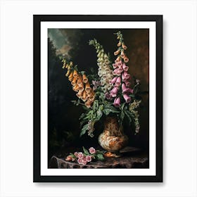 Baroque Floral Still Life Foxglove 1 Art Print