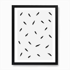 Black And White Brushstrokes Art Print