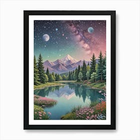 Cosmic Lake no2 Art Print