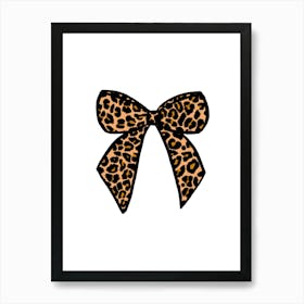 Leopard Print Neutral Bow Art Print