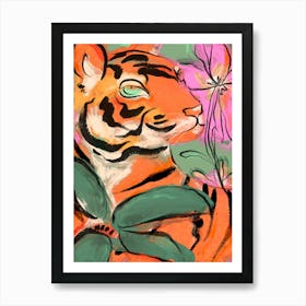 Tiger In Jungle No 2 Art Print