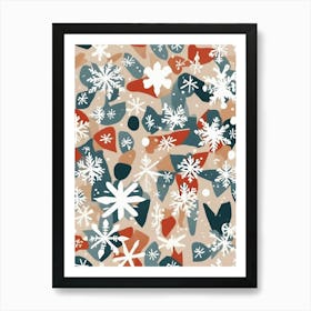 Snowflakes Winter Christmas Art Print