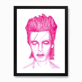 Pink Bowie Art Print