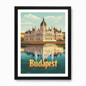 Aihrgdesign A Classic 1960s Travel Poster For Budapest 4 Art Print