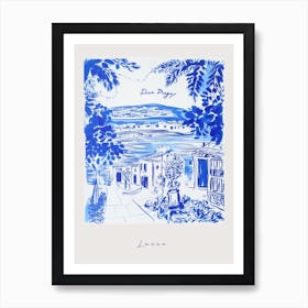 Lucca Italy Blue Drawing Poster Art Print